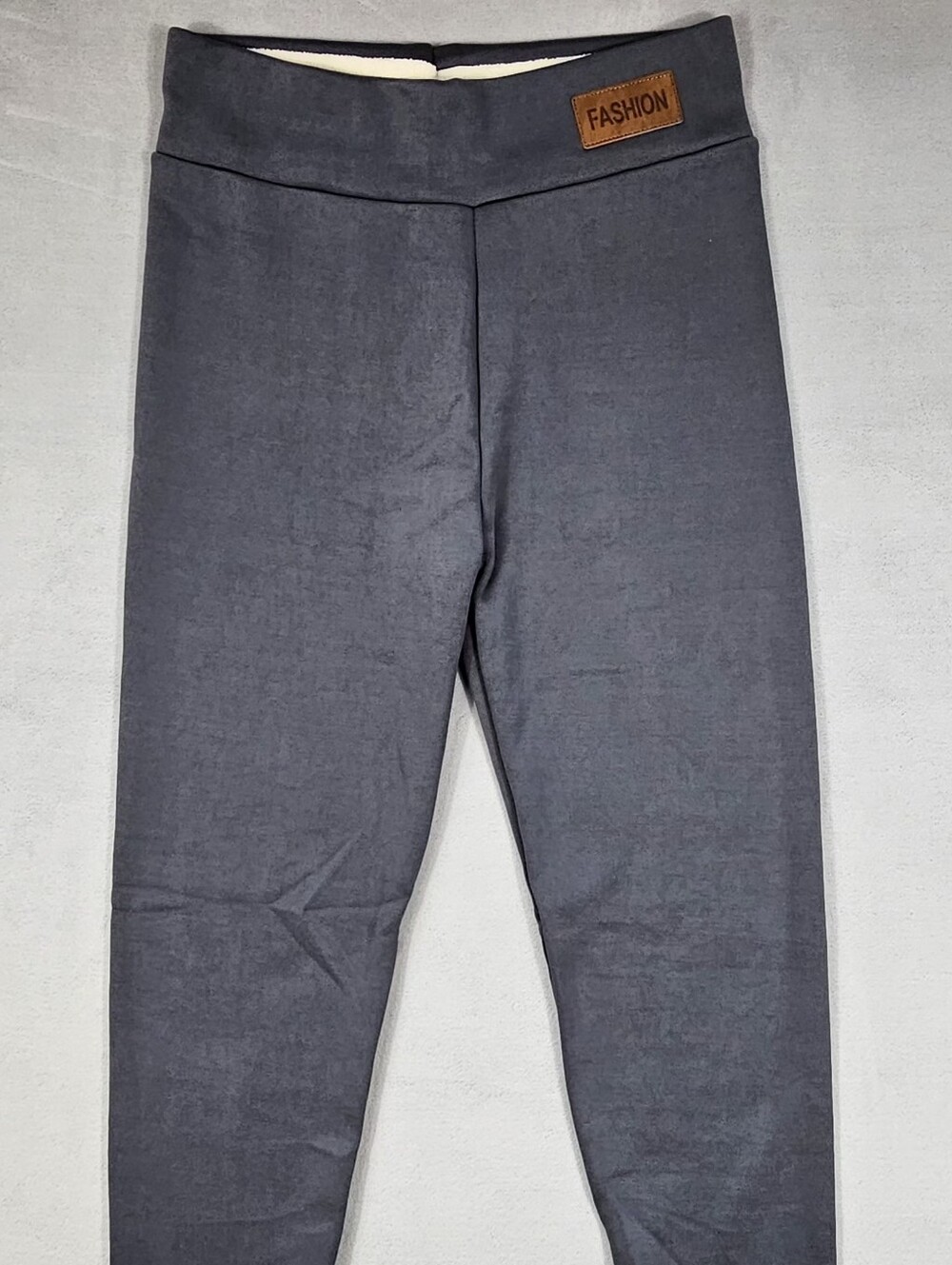 Women’s Gray Fleece Lined Leggings XL High Waist Stretch Winter Pants New
